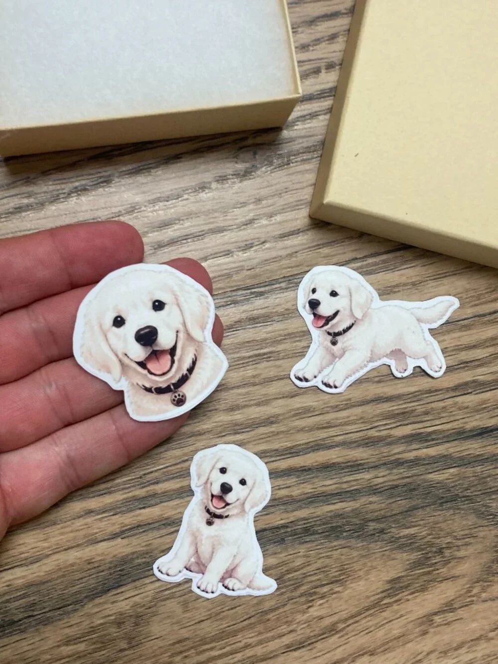 3 Golden Retriever Puppy Dog Magnets Fridge Refrigerator Decor Dog Lover Gift